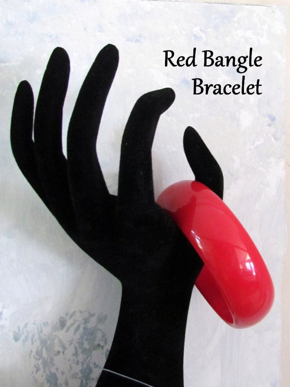 BANGLE BRACELET, 1960s VINTAGE RED PLASTIC GROOVY COSTUME ACCESSORY